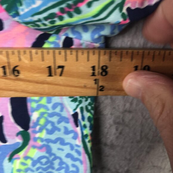 Lilly Pulitzer Dress Womens Medium Multicolor Pima Cotton Sea Life 3/4 Sleeve - Picture 3 of 16